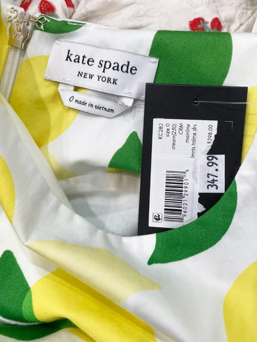 New Kate Spade Stretch Cotton Lemon Toss Tiered Midi Dress 0 $398